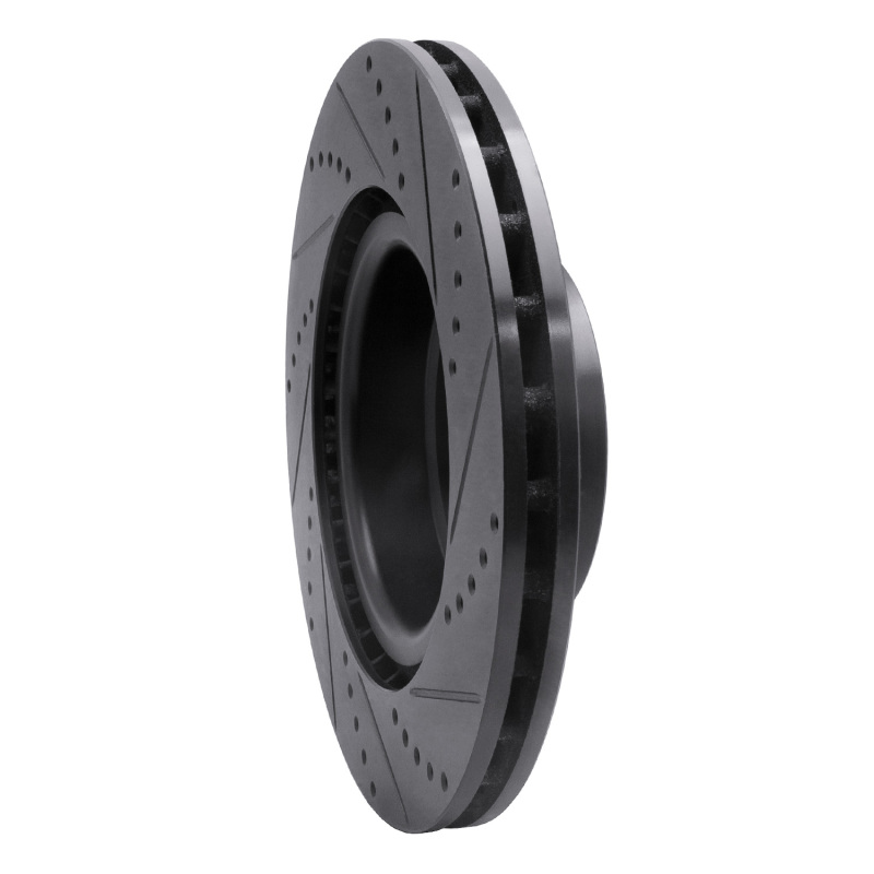 Land Rover Range Rover Brake Rotor (1) - Front Left - R1 Concepts - Drilled & Slotted - Black - `06-`12